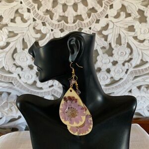 Handmade Floral Teardrop Earrings